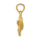 14k Satin Diamond-cut Hibiscus Flower Pendant K5973