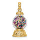 14K 3-D Moveable Gumball Machine Glass Pendant K7307
