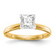 14k Two-tone 1/4 carat Princess VS/SI GH Lab Grown Diamond Solitaire Medium Weight Comfort Fit V-end 4 Prong Ring KS92-3.5-YWLG