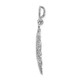 14K White Gold Starbust w/Heart Diamond-cut Beaded Charm K9571W