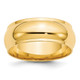 14k Yellow Gold 8mm Half Round with Edge Wedding Band Size 7.5 HRE080-7.5