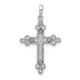 14k White Gold 1/10ct. Diamond Filigree Budded Cross Pendant PM5092-010-WA