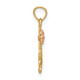 14k Two-Tone Dog Holding Flower Charm K9105