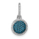 14k White Gold White/Blue Diamond Circle Cluster Pendant PM4740-BD-020-WA