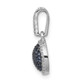 14k White Gold White/Blue Diamond Circle Cluster Pendant PM4740-BD-020-WA