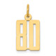 14k Small Elongated Number 80 Charm LES80