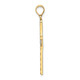 14K W/ Rhodium and D/C Flower Design Cross Charm K9496