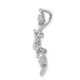14k White Gold 1/10ct. Diamond Three Flower Chain Slide PM4038-009-WA