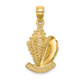 14K 2-D TURKS AND CAICOS Under Conch Shell Charm K8156