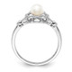 Sterling Silver Rhodium-plated FW Cultured Pearl & Diam. Ring QBR21JUN-9