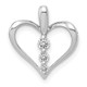 14k White Gold 1/10ct. Diamond 3-stone Heart Pendant PM4822-010-WA