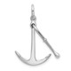 De-Ani Sterling Silver Rhodium-Plated Polished 3D 2-Piece Moveable Kedge Anchor QC10128