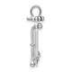 De-Ani Sterling Silver Rhodium-Plated Polished 3D 2-Piece Moveable Kedge Anchor QC10128