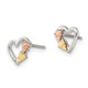 Landstrom's Mt. Rushmore Black Hills Sterling Silver 12K Gold Accents Heart Post Stud Earrings QBH131