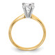 14k Two-Tone 5mm Medium-Weight Comfort-Fit V-End Princess Solitaire Ring Mounting KS92-5.0
