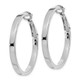 14k White Gold 3x30mm Polished Square Tube Round Hoop Earrings PRE230W