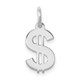 Sterling Silver Rhodium-plated Dollar Sign Polished QC3886