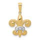 14k w/Rhodium Polished Diamond Fleur de Lis Pendant PM5155-003-YA