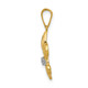 14k w/Rhodium Polished Diamond Fleur de Lis Pendant PM5155-003-YA