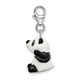 Amore La Vita Sterling Silver Rhodium-plated Polished 3-D Enameled Panda Charm with Fancy Lobster Clasp QCC183
