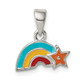 Sterling Silver Enamel Rainbow Pendant QC9644