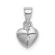 Sterling Silver Rhod-plated Polished & Satin CZ Heart Children's Pendant QC9648
