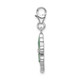 Amore La Vita Sterling Silver Rhodium-plated Polished 3-D Green Enameled 4 Leaf Clover and Clear Crystal From Swarovski LOVE Charm with Fancy Lobster Clasp QCC556