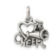 Sterling Silver Polished Antiqued I Love Cheer Pendant QC8828