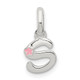 Sterling Silver Letter S with Enamel Pendant QC7935S