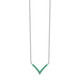 14k White Gold Emerald 18in. V-Necklace PM7255-EM-W