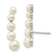 Sterling Silver Rhodium-plated Polished White 4-6mm Button Freshwater Cultured Pearl Post Ear Climber Earrings QE13885