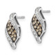 White Night Sterling Silver Rhodium-plated Champagne and White Diamond Fancy Marquise Post Earrings QE10701