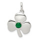 Sterling Silver Clover with Green Glass Charm QC2005