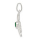 Sterling Silver Clover with Green Glass Charm QC2005