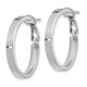 14k White Gold 3x20mm Polished Square Tube Round Hoop Earrings PRE932W