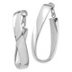 14k White Gold Polished 7mm Twisted Omega Back Oval Hoop Earrings PRE993W