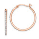 Diamond Fascination Diamond Mystique Sterling Silver Rose Gold-plated Diamond Round Hoop Earrings QDF157