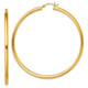 Sterling Silver Gold-Tone Polished 3x65mm Hoop Earrings QE13151