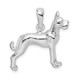 De-Ani Sterling Silver Rhodium-Plated Textured 3D Great Dane Pendant QC10242