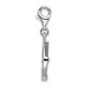 Amore La Vita Sterling Silver Rhodium-plated Polished Circle Frame Charm with Fancy Lobster Clasp QCC159