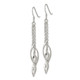 Sterling Silver Polished Double Twisted & Chain Dangle Earrings QE16063