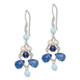 Sterling Silver Polished Amazonite/ Crystal / Lapis / FWC Pearl Dangle Earr QE2560