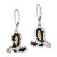 Landstrom's Mt. Rushmore Black Hills Sterling Silver 12K Gold Accents Antiqued Cowboy Boot with 10K Spur Dangle Leverback Earrings QBH108
