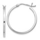 Sterling Silver Rhodium-plated 1.5x25mm Hoop Earrings QE8097