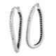 Diamond Fascination Diamond Mystique Sterling Silver Platinum-plated Diamond Black and White Diamond In and Out Hoop Earring QDF163