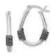 Sterling Silver Antiqued Oval Hoop Earrings QE8372