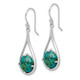 Sterling Silver Rhodium-plated Recon. Turquoise Dangle Earrings QE12356