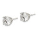 Sterling Silver Polished 8mm Round CZ Stud Earrings QE12190