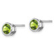 Sterling Silver Rhodium-plated Peridot Circle Stud Earrings QE9411PE