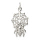 Sterling Silver Spider on Web Charm QC6059